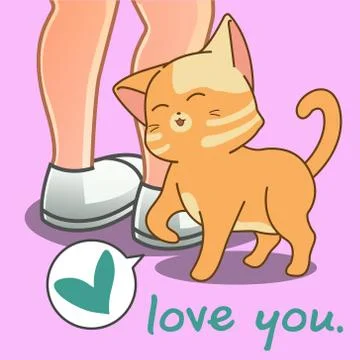 Lovely cat is loving you. Stock Illustration