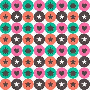 Lovely circles seamless pattern on white background. Geometric background. Stock Illustration