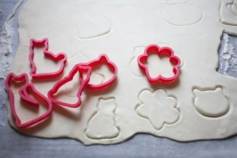 Lovely cookie cutting form on the light table Foto stock
