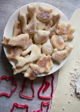 Lovely cookie cutting form on the light table Stock Photos