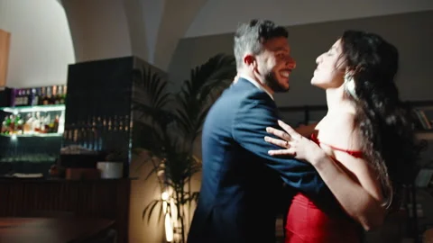 Lovely couple having a fun dance Stock Footage 231898731