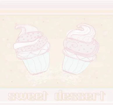 Lovely cupcake design Stock Illustration