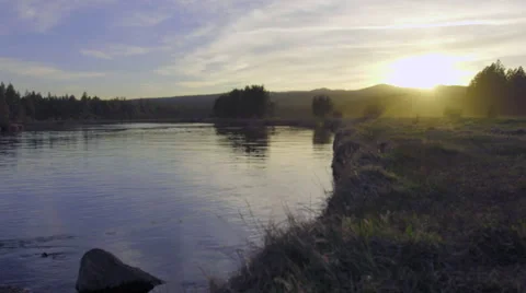 Lovely Dusk on Oregon river Stock Footage 62862463