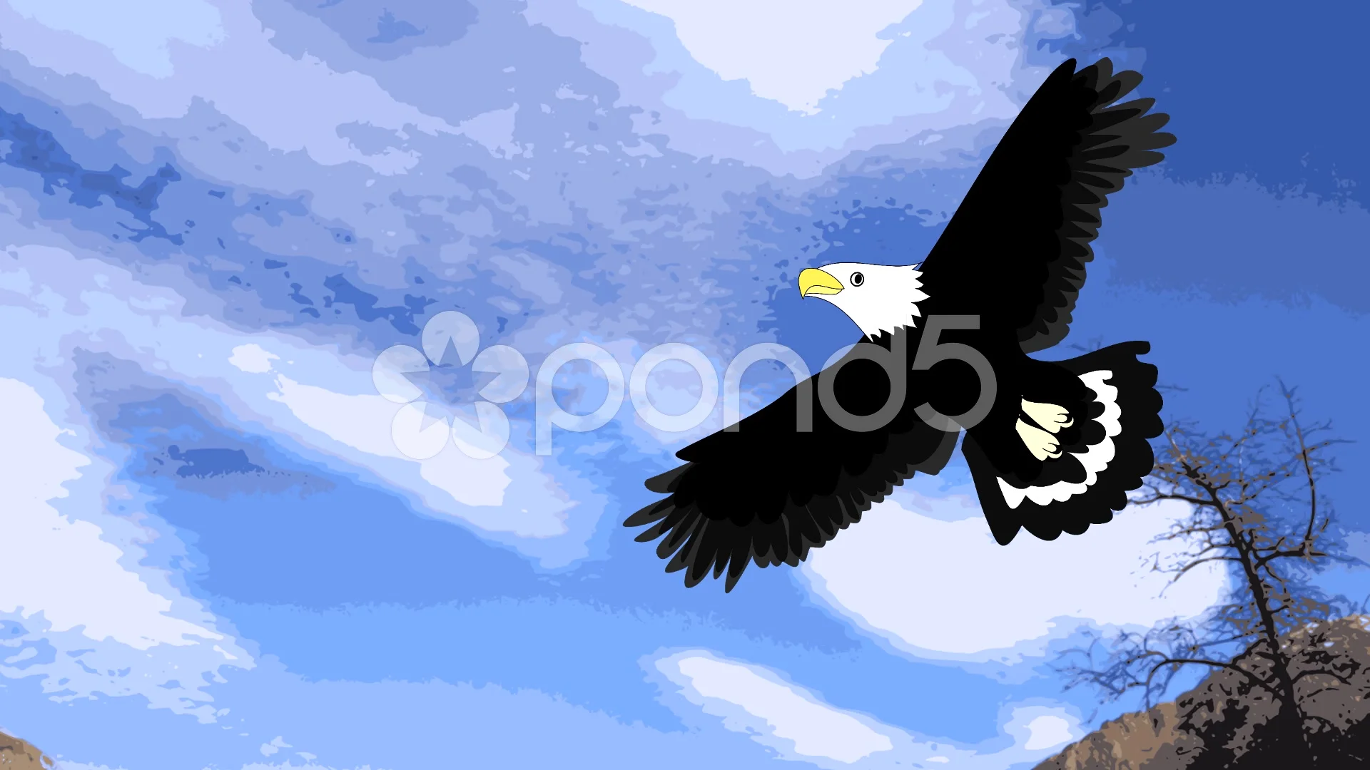 cartoon eagle flying