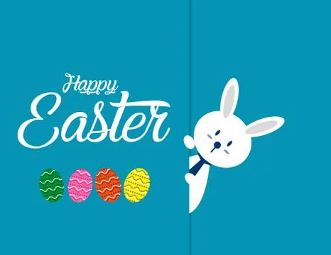 Lovely easter bunnies set. Concept easter illustration. Vector cartoon charac Stock Illustration