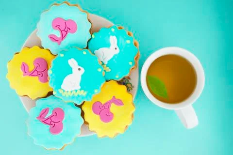 Lovely easter cookie Stock Photos