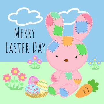 Lovely Easter Day background and card and object Stock Illustration
