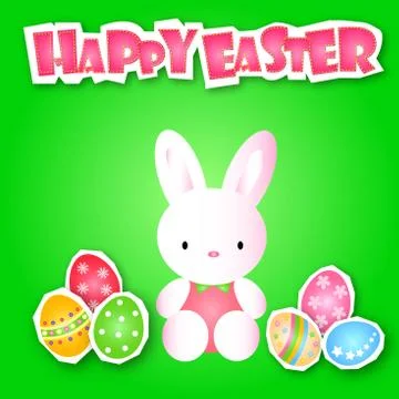 Lovely Easter Day background and card and object Stock Illustration