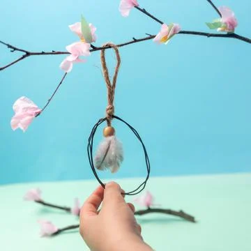 Lovely easter or spring craft for kids, simple DIY Stock Photos