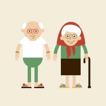 Lovely elderly couple. Stock Illustration