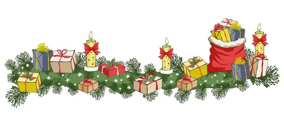 Lovely festive Christmas elements background wallpaper and icon Иллюстрация