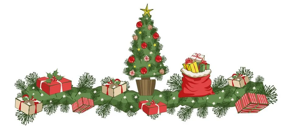Lovely festive Christmas elements background wallpaper and icon Stockillustratie