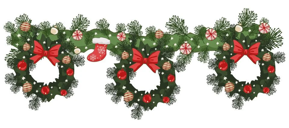 Lovely festive Christmas elements background wallpaper and icon Stock Illustration