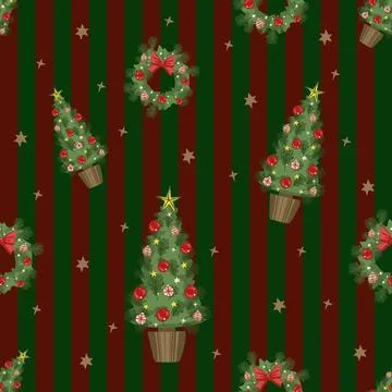 Lovely festive Christmas elements background wallpaper and icon Stock Illustration