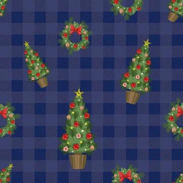Lovely festive Christmas elements background wallpaper and icon Stock Illustration