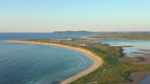 Lovely flight Over Ballyness bay beach, Donegal, Ireland Stock Footage 231807656