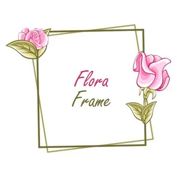 Lovely flora frame Stock Illustration