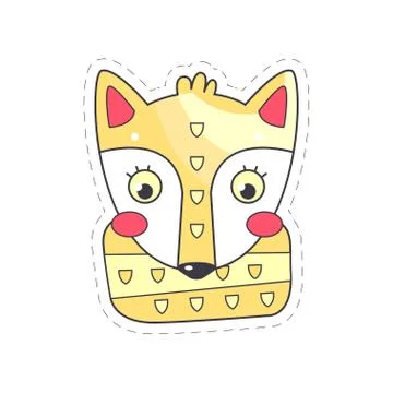 Lovely fox colorful cloth patch, applique for decoration kids clothing cartoon Stock Illustration