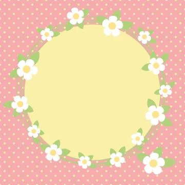 Lovely frame with flowers Stock Illustration