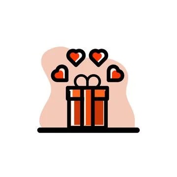 Lovely Gift Box Vector Icon Conceptual Design Stock Illustration