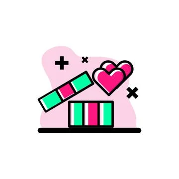 Lovely Gift Conceptual Vector Illustration Design Icon Stock Illustration