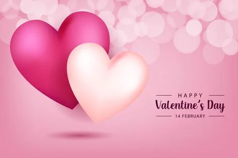 Lovely happy valentines day background with realistic hearts style background Stock Illustration