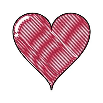 Lovely heart isolated scribble Stock Illustration