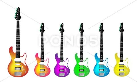 Lovely Heavy Metal Electric Guitar on White Background Stock Illustration