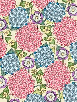 Lovely hydrangea coloring page Stock Illustration