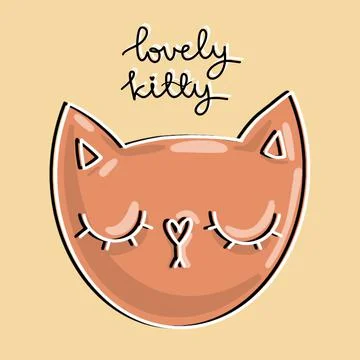 Lovely kitty face concept. Stock Illustration