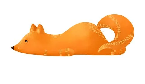 Lovely lazy fox. Fox isolated on a white background Stock Illustration