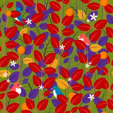 Lovely leaf seamless pattern Stock Illustration