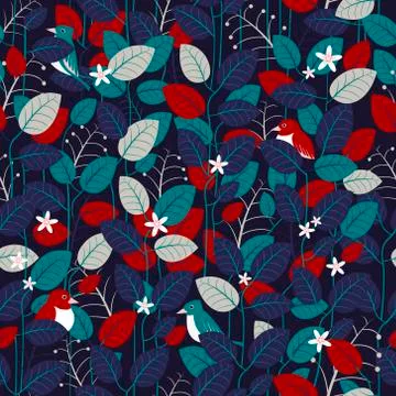 Lovely leaf seamless pattern Stock Illustration