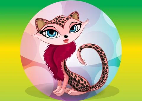 Lovely leopard, illustration Stock Illustration
