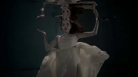 Lovely model posing underwater Stock Footage 88870983