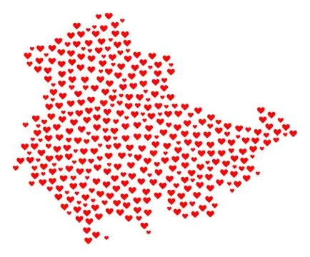 Lovely Mosaic Map of Thuringia State Illustrazione stock