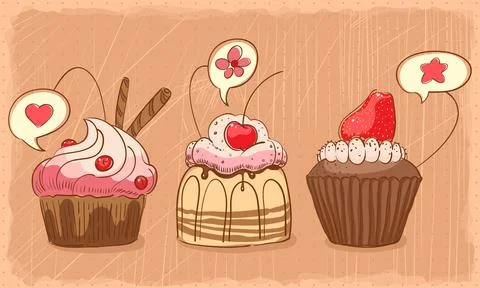 Lovely muffins Stock Illustration