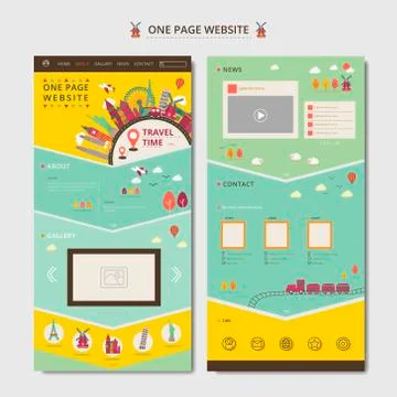 Lovely one page web design Stock Illustration