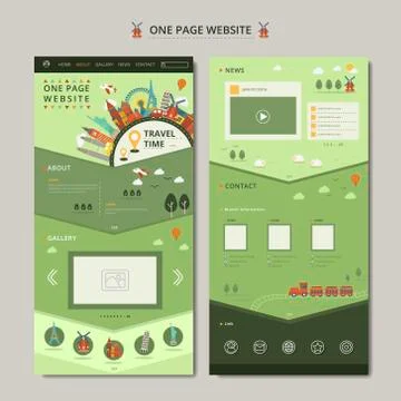 Lovely one page web design Stock Illustration