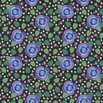 Lovely pansy seamless pattern Stock Illustration