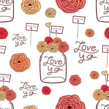 Lovely pattern background. Hand drawn fabric, gift wrap, wall art design. Illustrazione stock