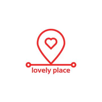 Lovely place like red pin pointer Stock Illustration