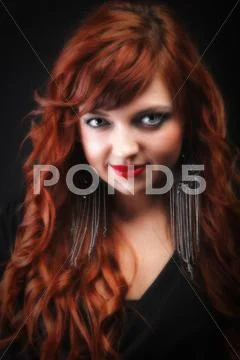 Lovely redhead - Young beautiful red haired woman Stock Photos