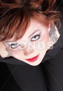 Lovely redhead - Young beautiful red haired woman Stock Photos