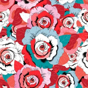 Lovely rose pattern graphics Stock Illustration