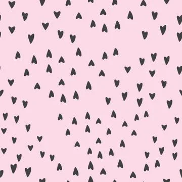 Lovely seamless background pattern with hearts Stock Illustration