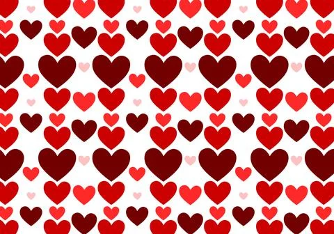 Lovely seamless pattern with red hearts on a white background. Stock Illustration