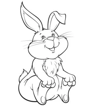 Lovely seating bunny Stock Illustration