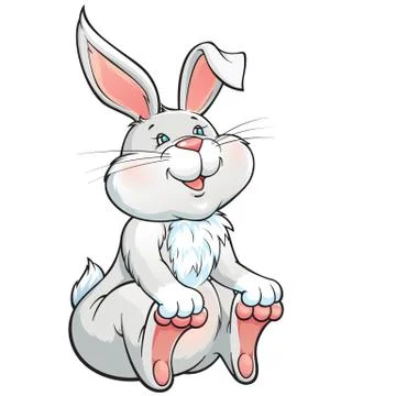 Lovely seating bunny Stock Illustration