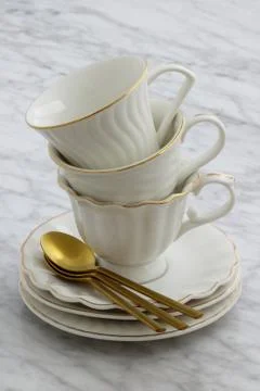 Lovely set of tea cups Foto stock